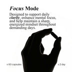 ESISLABS Focus Mode capsules in sleek design for daily cognitive support and mental clarity.