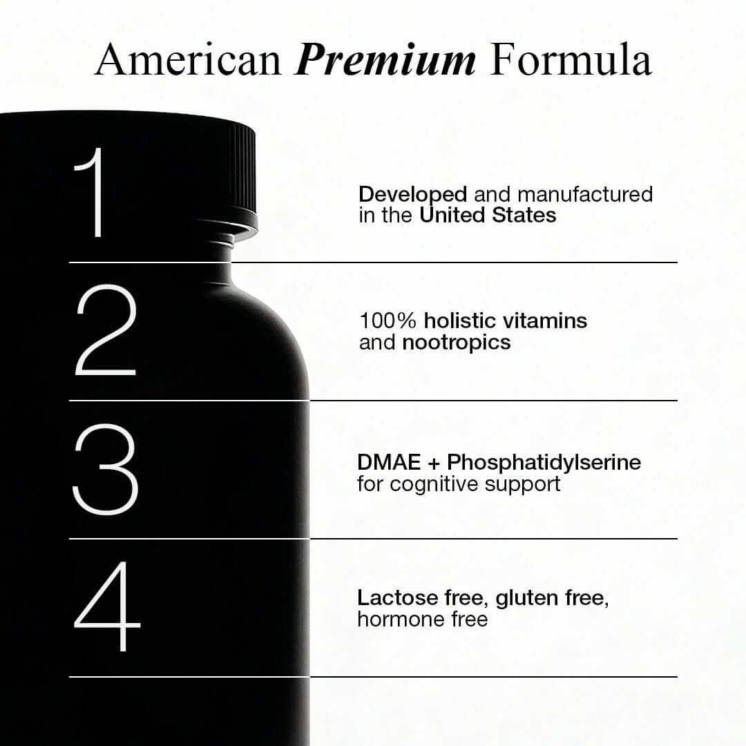 ESISLABS Focus Mode premium supplement bottle, minimalist design, made in USA, holistic ingredients.